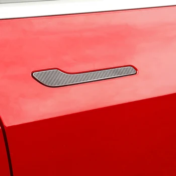4BUC/SET Mâner de Ușă Protector Gule Autocolant Mâner de Ușă Folie ABS Capacul din Fibra de Carbon Stil Pentru Tesla Model 3 Y