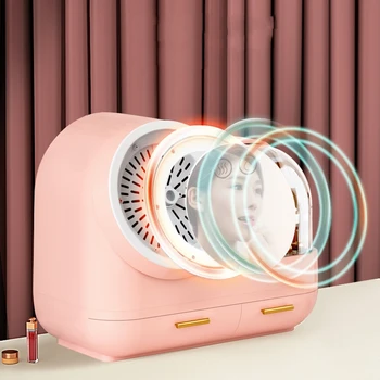 2021 Nou Cosmetice Cutie de Depozitare de lumină LED ventilator Intern Machiaj cutie Desktop produs de îngrijire a pielii raft de depozitare Cosmetice Organizator Geantă