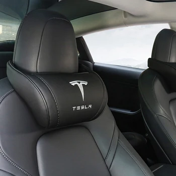 Tetiera Scaunului din Piele Cap de Perna Lombara Gât de Îngrijire a Sprijini Modificarea Perna Pentru Tesla Model 3 Model S ModelX Accesorii auto