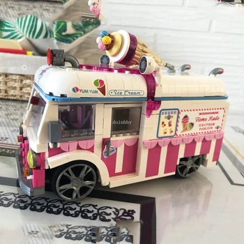 Creatorul De Idei Motocicleta Nunta Romantica Recorder Mașină Hot Dog Luat Masa, Mașină Înghețată Van Blocuri De Cărămidă Jucărie Cadou De Crăciun