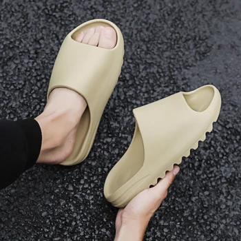 WEH Diapozitive Bărbați 2020 Moda Vara Papuci de casă Pentru Bărbați Moale în Afara luxury Mens Papuci de Plaja Pantofi Open Toe Sandale Femei