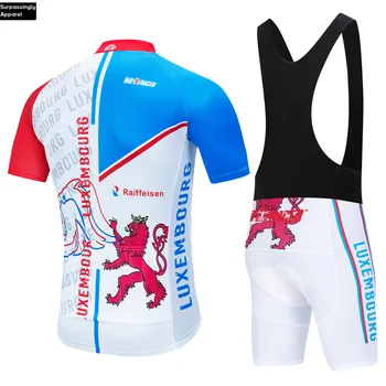 2020 Alb Luxemburg Echipa Națională de Ciclism Jersey 20D Biciclete pantaloni Scurți Set Ciclismo Bărbați Îmbrăcăminte de Vară Pro Cycling Port Maillot