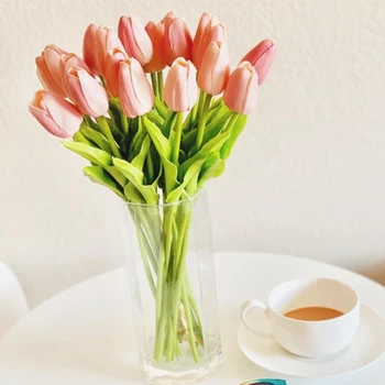 20buc spuma PU Tulip Fals Buchet de Flori pentru Decor Nunta DIY Acasă Flori Artificiale Decor simulare Lalea