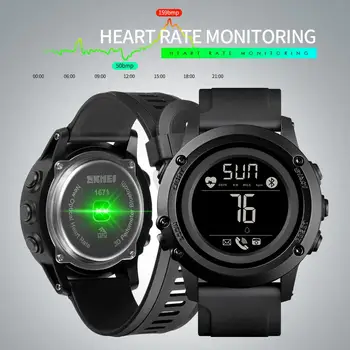 SKMEI Militare Pedometru Heart Rate Monitor Somn Bărbați ceas Masculin Bluetooth Sport Digital Încheietura Ceasuri Relogio Masculino 1671