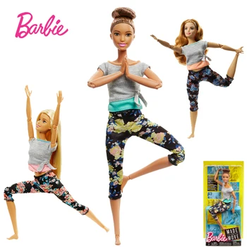 Jocuri Barbie originale Gimnastica Yoga Sport Papusa Barbie Toate Articulațiile Muta Papusa Jucărie de Învățământ Fata Ziua de Crăciun Jucării Cadou DHL81