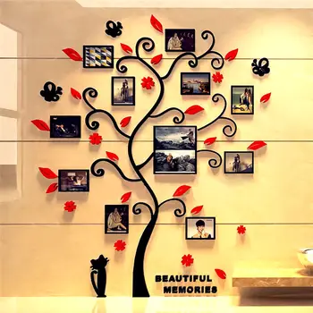 3D Copac Decal Autocolant Acrilice Album Foto Pentru Autocolant de Perete Copac Formă de Autocolante Decorare Decor Acasă Poster de Perete Agățat