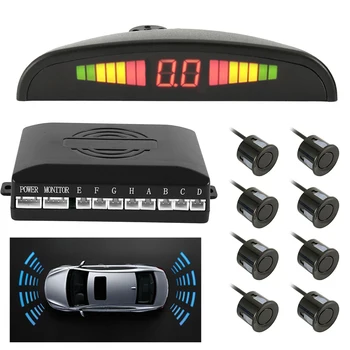 Universal Auto Senzor de Parcare Kit cu 4/8 Senzori de Afișare/Buzzer Voce Inversă Monitor Radar Detector Sistem de Alertă de Securitate