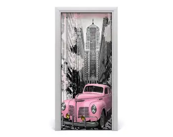 Ușa Autocolante Casa Roz Vantage Masina Decor Reînnoi PVC Murală din Hârtie de Arta de Imprimare Imagine de Sine Adeziv rezistent la apa Fundal Pentru Dormitor