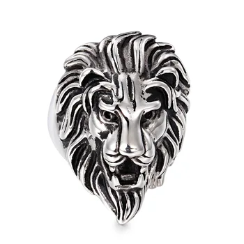 Noul inel din otel inoxidabil barbati bijuterii en-gros dominator oțel titan cap de leu inel