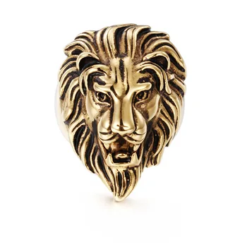 Noul inel din otel inoxidabil barbati bijuterii en-gros dominator oțel titan cap de leu inel