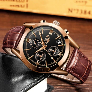 2020 LIGE Noua Moda Mens Ceasuri de Top de Brand de Lux Militare Cuarț Ceas din Piele Premium Sport Impermeabil Ceas Cronograf Bărbați