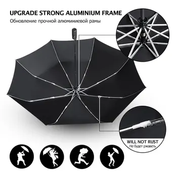 Umbrela Bărbați Ploaie Femeie Golf Afaceri Umbrela Brand de Calitate Mare 120cm 3Folding Automată Windproof Umbrele en-Gros Umbrelă de soare