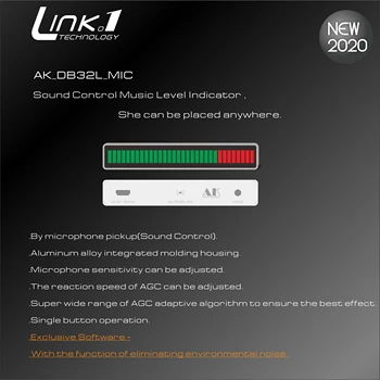 LINK1 32 de Nivel de Sunet Nivelul de Control Indicatorul Mono Audio Muzica Spectru Bord AGC Pentru MP3 VU Metru Amplificatoare Boxe DC5V