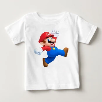 Imprimare personaje de desene animate T-Shirt Mario brothers băieți și fete top de vară cu mâneci scurte costume drăguț baby boy tricou