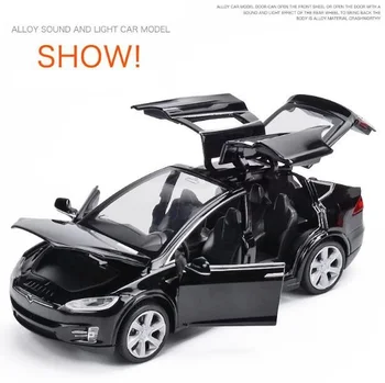 Tesla MODEL X Aliaj Model de Masina Diecasts & de Jucărie Vehicule de Jucărie Mașini de Transport Gratuit Copil Jucării Pentru Copii Cadouri pentru un Băiat Jucărie Nouă, 1:32