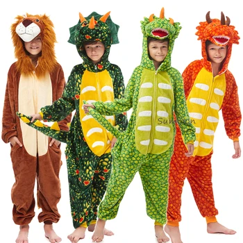 Kigurumi Dinozaur pentru Copii Pijamale pentru Fete Baieti Unicorn Pijamale Copii Stich Pijamas Set de Animale Pijamale de Iarnă Onesies