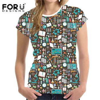 FORUDESIGNS Moda Femei Tricou Amuzant Știință Terapie Fizică de Imprimare Topuri cu Mâneci Scurte Homie Somn Haine camisa feminina