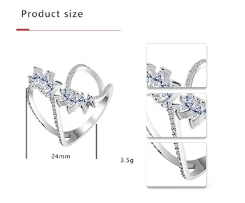 ZN Noua Moda Maroc Design AAA zircon Cristal Deschide Inele Pentru Femei Kunckle Inel Bijuterii Cadouri
