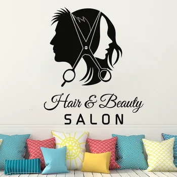 Păr Salon de Frizerie Decalcomanii de Perete de Artă Vinil Autocolant de Interior Fereastră Decorare DIY Salon de coafură Autocolant de Perete decor acasă HY805