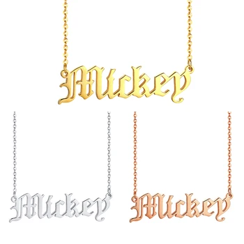 Personalizate VECHI Nume ENGLEZESC Coliere pentru Femei de Aur din Oțel Inoxidabil de Culoare Colierele Personaliza Cadou Elegant