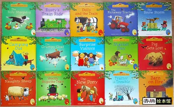 20Books/Set 15x15cm copii Usborne Cărți ilustrate pentru Copii Baby celebra Poveste engleză Carte pentru copii Farmyard Tales Poveste Eary educație