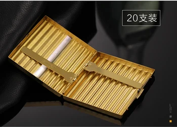 3 Dimensiuni 7.6 mm Țigară de Alamă de Înaltă Calitate de Metal tabachera Cutie de Argint de Culoare Aurie