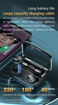 M16 TWS Atingeți Wireless Bluetooth 5.1 In-Ureche Căști Impermeabil LED Digital Căști Sport Cu Încărcare Caz
