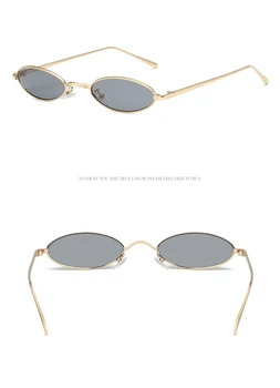 Mici, ovale ochelari de soare Femei vintage din metal rama de ochelari Moda de dimensiuni mici Roșu Galben Clar Lentile de Ochelari de Soare 2019 Noi UV400