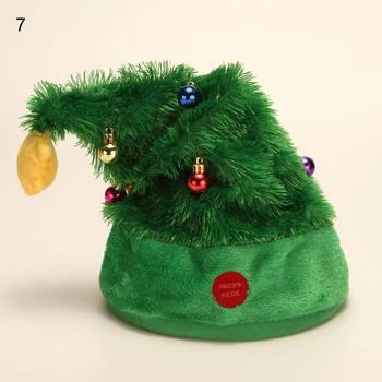 Crăciun Elemente Electrice Pălărie Cântând Pălării Cu Muzică Drăguț Jucărie de Pluș pentru Cadou de Crăciun Petrecere L5