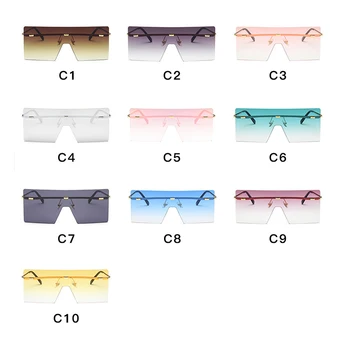 2020 Brand de Lux de Designer de Moda Supradimensionate fără ramă Pătrată ochelari de Soare Femei Bărbați Vintage Gradient Siamezi Ochelari de Soare UV400