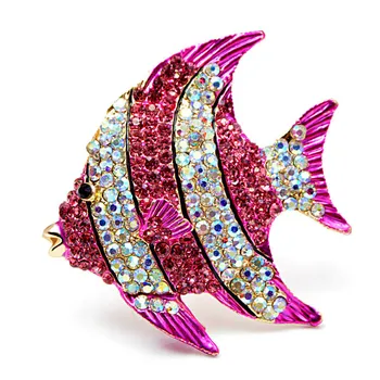 Tânără Lalea Strălucitoare Pește Broșe Pentru Femei Spumant Doamnelor Zircon Cristal Bijuterii Prieten Fermecător Cadouri Accesorii