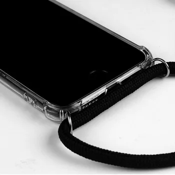 Colier Transparent Telefon Mobil Caz Cu Agatatoare Curea Pentru Samsung Galaxy S20 Ultra S8 S9 S10 Plus Gât Mobil Titularul Caz