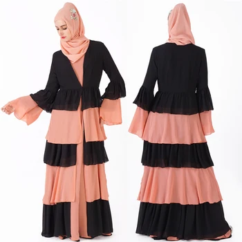 Sifon Abaya Dubai Caftan Hijab Rochie Musulman Malaezia Kimono Cardigan Jilbab-Ul Caftan Abayas Pentru Femei Turco-Islamică Îmbrăcăminte