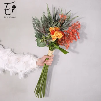 Erxiaobao Fals Mătase Buchet de Flori, Plante Artificiale, Flori de Nunta Buchet Floral Decor cu flori de Interior Decor Acasă