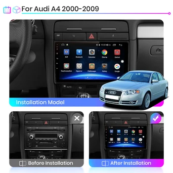 2 Din Android 8.1 GPS AUTO Radio Stereo Multimedia player Pentru Audi A4 B6 S4 RS4 B6 B7, SEAT Exeo 2002-2008