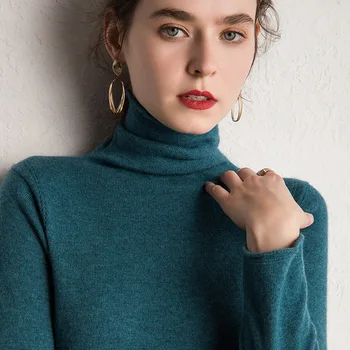 Cașmir Pur Tricota Pulovere pentru Femei 2019 Noi Guler pulovere și Pulovere Femei 10Colors Standard Haine