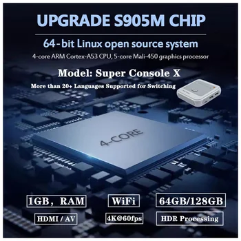 Suport WiFi Ieșire HDMI Super Consola X-a Construit în 50+ Emulatoare 40000+ Jocuri Retro Mini TV/ Video Player Jocul Wireless Gamepad
