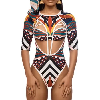 Plus Dimensiune Femei cu Push-up Set de Bikini Stil Etnic Căptușit Bandaj de costume de Baie de Epocă Brazilian Biquini Costume de baie Costum de Baie Retro