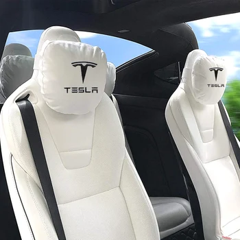 Styling Spuma de Memorie Confort Scaun Auto Tetiera Gât față de Pernă față de Pernă Logo-ul de Accesorii pentru Tesla Model S Model X 3