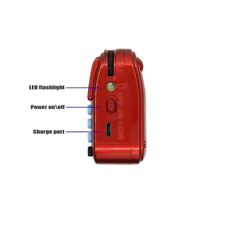C-803 Portabil Radio FM Speaker Mini Portabil Digital USB TF MP3 Player Lanterna LED-uri de Sprijin 2 Reîncărcabilă 18650 Baterie