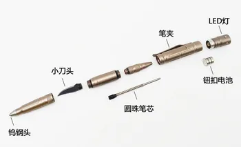 Multifuncțional convenabil pix de apărare cu caracter personal Tactical Pen autoapărare Pen Tool de iluminat