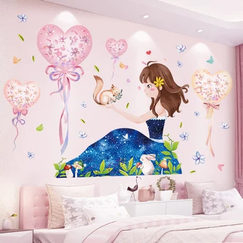 [shijuekongjian] Baloane, Autocolante de Perete DIY Fată de Desene animate Decalcomanii de Perete pentru Camere de Copii Dormitor Copil Pepinieră Decorarea Casei