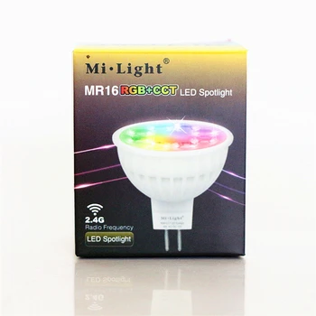 2017 Nou Mi MR16 Lumina RGB+CCT LED lumina Reflectoarelor AC/DC12V 4W 2.4 G RF de la Distanță fără Fir WiFi APP Telefon de Control RGBWW Bec LED Lampă Spot