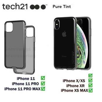 Oficial Tech21 Pur Tentă Picătură de Protecție Anti-drop Caz Acoperire Pentru iPhone X/XS/XR/XS MAX Pentru iPhone 11/11 Pro MAX caz de telefon