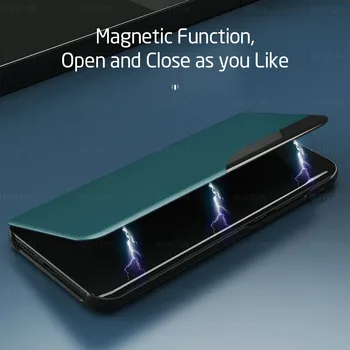 Piele Magnetic Flip case Pentru Xiaomi redmi nota 8 pro 8t note9s 9 pro s redmi 9a 9c xaomi km 10 poco x3 Cazuri Acoperi Fereastra de Vizualizare