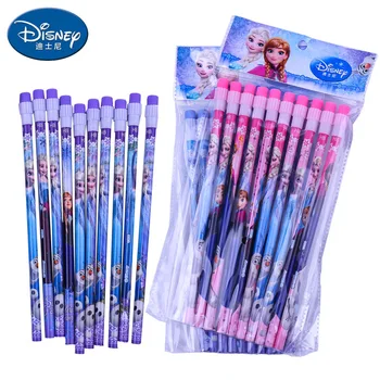 10 BUC copii desene animate creioane cu radiera Disney Frozen Elsa, Anna creion HB ecologic si non-toxic