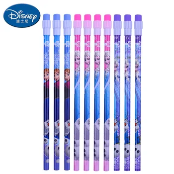 10 BUC copii desene animate creioane cu radiera Disney Frozen Elsa, Anna creion HB ecologic si non-toxic