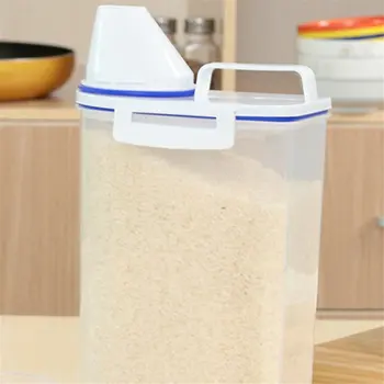Dimensiunea Portabil Din Material Plastic Transparent Bucătărie Alimente Cereale, Containere De Depozitare A Cerealelor Caz De Fasole Bin Orez Cutie De Depozitare
