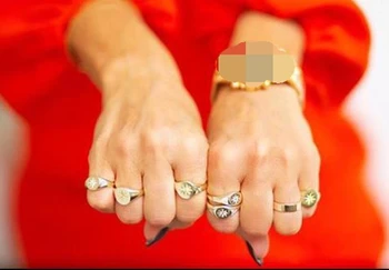 Simplu de culoare de aur star ring inele de logodna noi stele gravate cu unic piatra cz minim delicat degetul femei bijuterii
