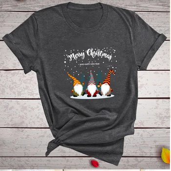 Amuzant Pitic Drăguț Haine Crăciun Fericit și la mulți Ani Tee pentru Femei Lady Desene animate de Imprimare Tricou Top Grafic Femeie T-shirt